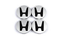 Honda Колпачки в титановые диски 58.5/56 мм V1 черный логотип (4 шт)