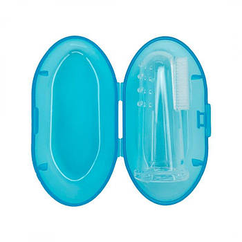 Силіконова зубна щітка для ясен блакитна у футлярі 0706гол