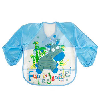 Слинявка клейончаста з рукавами, на зав'язках блакитна Ослик 0610голубаяослик G-Rich