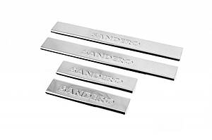 Renault Sandero 2007-2013 Накладки на пороги Carmos V2 (4 шт., неірж.) ARS Накладки на пороги Рено Сандеро