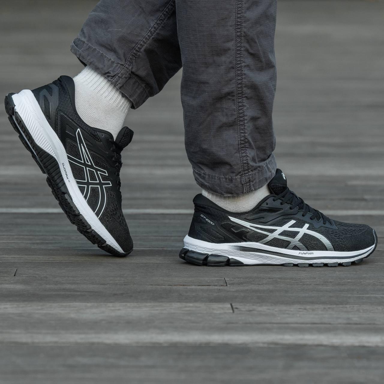 Кросівки чоловічі чорні Asics Flytefoam GT-1000 Black White (13356)