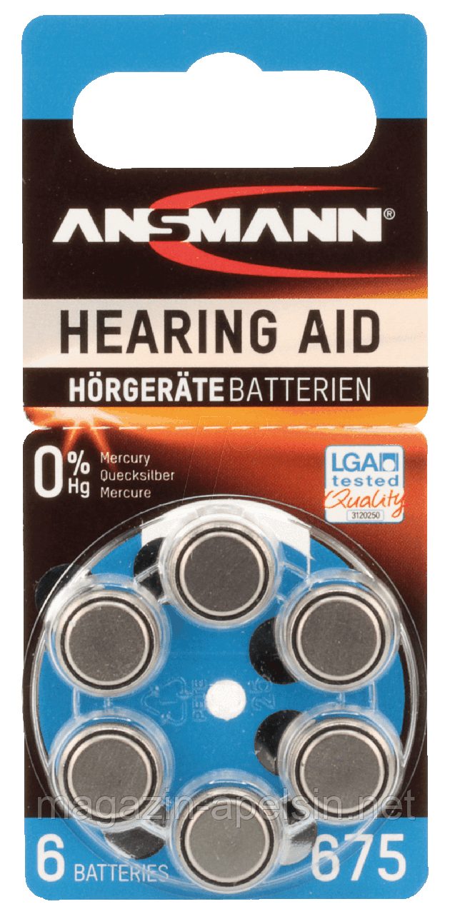 Купить Аккумулятор для слухового аппарата ANSMANN 675, цена 115 ...