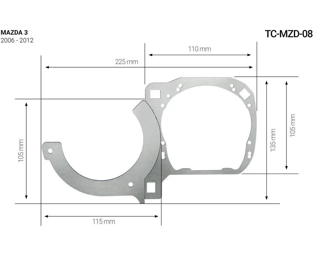 Монтажна рамка для лінз Mazda 3 2006- 2012, фото 1