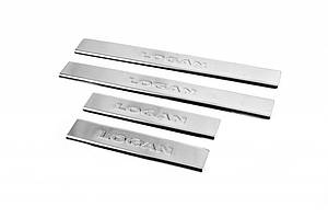 Renault Logan MCV 2008-2014 Накладки на пороги Carmos V2 (4 шт., неірж.) ARS Накладки на пороги Рено Логан МСВ
