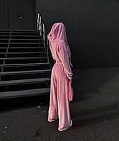 М'який жіночий стильний прогулянковий костюм із велюру штани палаццо укорочена кофта 42-44 46-48