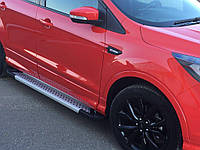 Ford Kuga 2013 Боковые пороги Allmond Grey С черной листвой на дверях ARS Боковые пороги Форд Куга - Форд