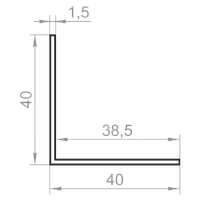 Уголок алюминиевый равносторонний 40x40x1,5 без покрытия