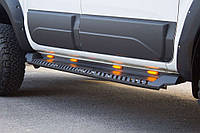 Ford Ranger 2011 гг. Боковые пороги Dakar V1 с LED (2 шт, металл) ARS Боковые пороги Форд Рейнджер