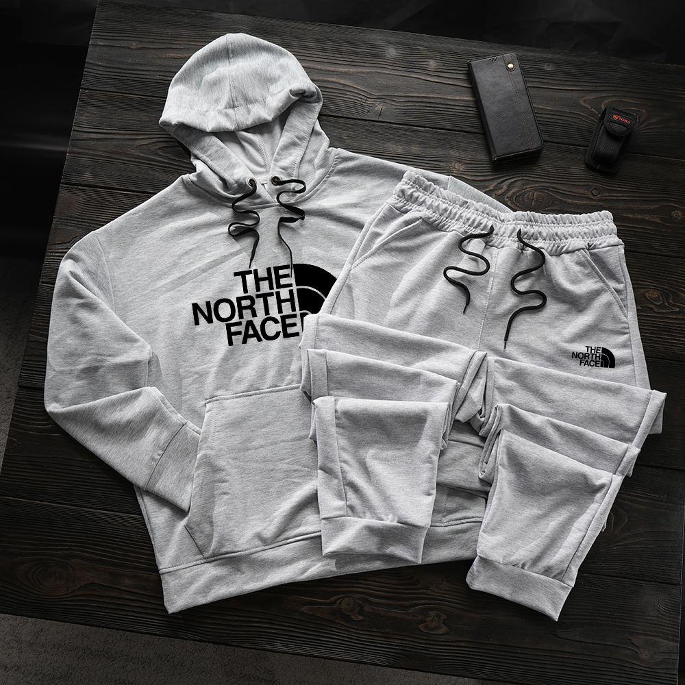 Спортивний костюм The North Face чоловічий весняний осінній сірий кофта брюки трикотажний норт фейс