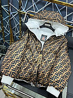 Зимова жіноча коричнева куртка Фенді