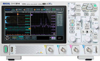 Rigol DHO814 осцилограф 4 х 100МГц, виборка: 1.25ГВ/с, роздільність: 12 Bit, пам'ять: 25 Mpts, декодування: