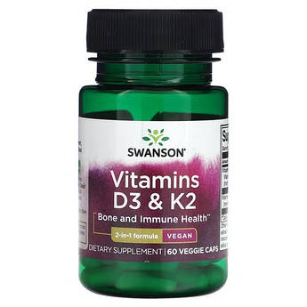 Swanson Vitamins D3 & K2 60 капсул