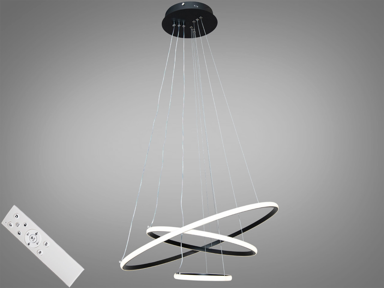 Підвісна люстра кільця з димером MD9079-3ABK-800+600+400 dimmer