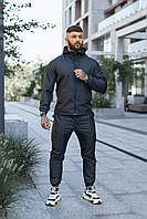Чоловічий спортивний костюм демісезонний осінній весняний комплект Вітровка + Штани чорний