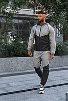 Чоловічий спортивний костюм демісезонний осінній весняний комплект Вітровка + Штани сірий