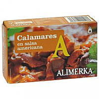 Кальмары ALIMERKA CALAMAR SALSA AMERICANAбрутто(111гр.) нетто(72гр.) Доставка з США від 14 днів - Оригинал