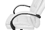 Комп'ютерне офісне крісло Malatec 8984 біле з еко шкіри, фото 4