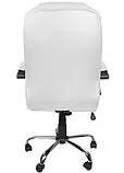 Комп'ютерне офісне крісло Malatec 8984 біле з еко шкіри, фото 5