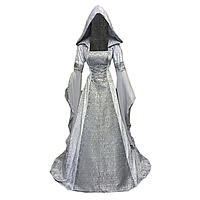 Довга сукня з капюшоном у вікторіанському стилі для косплею A00E40G2-01 Gray