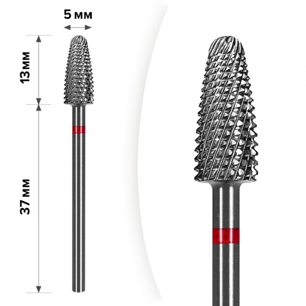 Твердосплавна фреза для зняття гель-лаку mART M-125 Кукурудза Red 5*13, фото 1