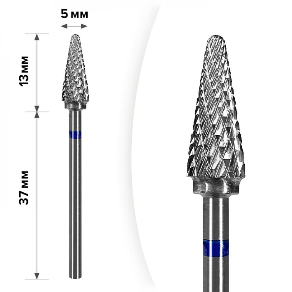 Твердосплавна фреза для зняття гель-лаку mART M-120 Ялинка Blue 5*13, фото 1