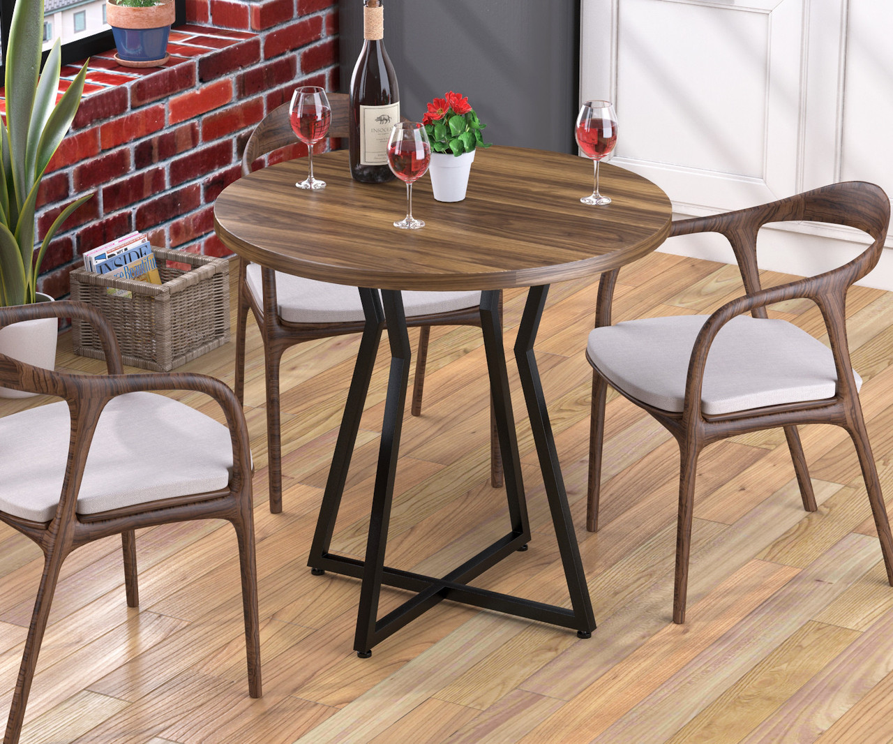 Круглий стіл Кейтлін Loft Design Горіх Модена