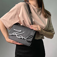 Черная женская сумка Karl Lagerfeld Signature Shoulder Bag