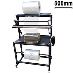 Підлоговий імпульсний запайник термоусадки 600 мм Ручний дворулонний спайник пакетів ТЗ-600 Зварник термоусадки