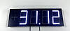 Годинник-термометр світлодіодні яскраві білі. Цифра 150 мм в один ряд., фото 2