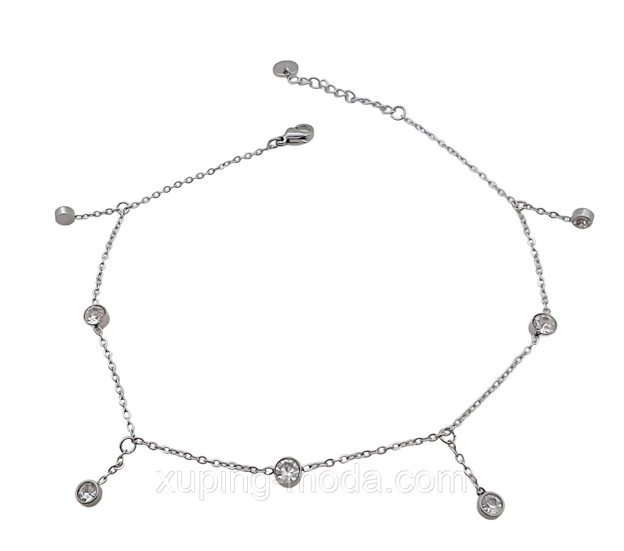 23+3 см. Браслет на ніжку xuping. Родій, фото 1