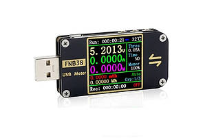 USB-тестер FNIRSI FNB38 (4 - 24 V; 0 - 5 А; 0-9999 мА·год) з функцією тригера