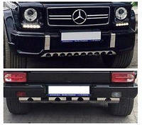 Накладки переднего и заднего бампера Mercedes G-class W463 (нержавейка)