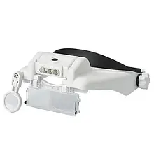 Налобна бінокулярна лупа Magnifier MG81000SC (1,5х-11,5х) з LED-підсвіткою й акумулятором