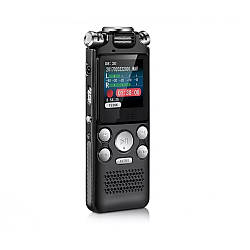 Диктофон цифровий HSK-VR04 аудіо рекордер 16 ГБ із подвійним мікрофоном для запису HD Металевий корпус