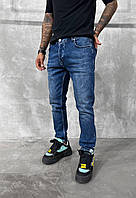 Мужские джинсы базовые (синие) комфортные удобные стильные джинсовые брюки с хорошей посадкой А6621-3428