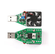 USB навантаження (0,15-3,00А; 15 Вт; 3,7-13В) з кулером і радіатором