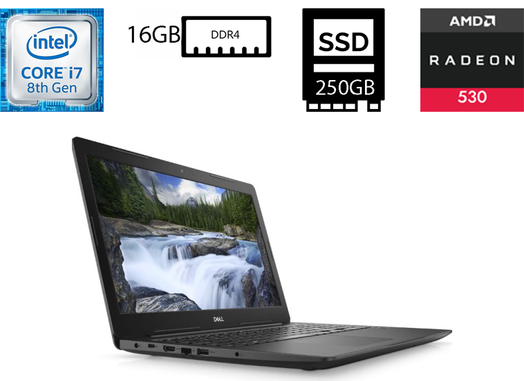 Ноутбук Dell Latitude 3590/15.6”TN(1920x1080)/Intel Core i7-8550U 1.80GHz/16GB DDR4/SSD 250GB/AMD Radeon 530