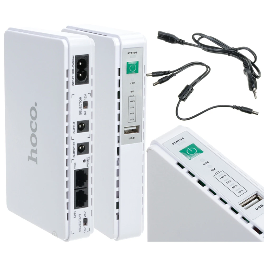 Універсальна батарея Power Bank Hoco DB25 8800mAh 5V-9V-12V (smart mini UPS) Білий, фото 1