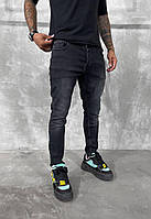 Мужские джинсы базовые (черные) комфортные зауженные стильные джинсовые брюки с хорошей посадкой А6622-3428