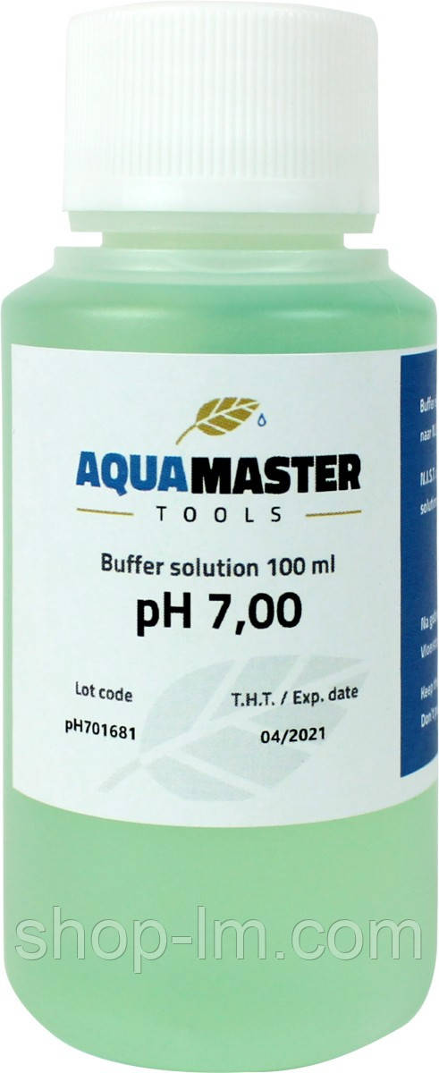 Калибровочный раствор pH 7.00, 7.01 для pH-метров, 100мл, Aqua Master, Нидерланды 1102 - фото 1 - id-p1949130135