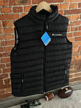 Чоловіча жилет стьобаний Columbia безрукавка спортивна Туреччина чорний | Жилетка чоловіча. Живе фото, фото 8