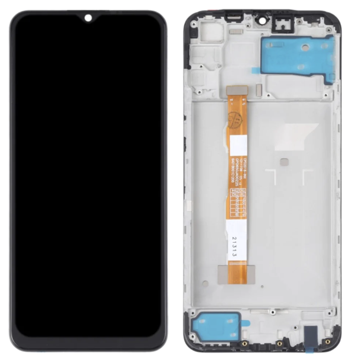 Дисплей (екран) для Vivo Y20/Y20i/Y20 2021 + тачскрин, чорний, з передньою панеллю