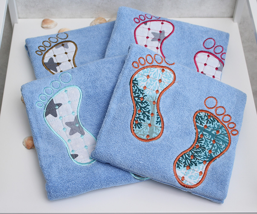 Рушник махровий Ніжки колір: блакитний (Туреччина), фото 1
