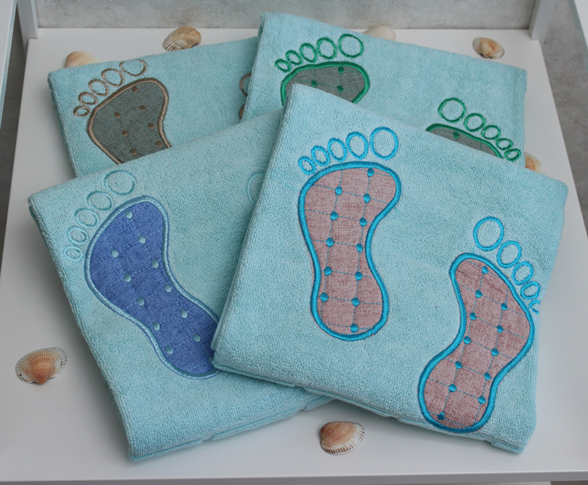 Рушник махровий Ніжки колір: св. блакитний (Туреччина), фото 1