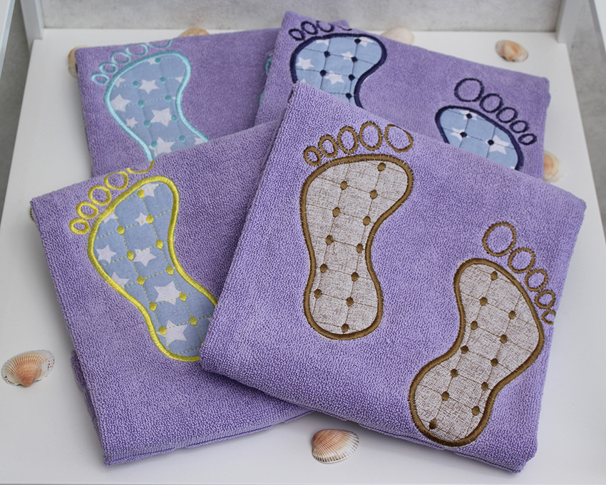 Рушник махровий Ніжки колір: бузковий (Туреччина), фото 1