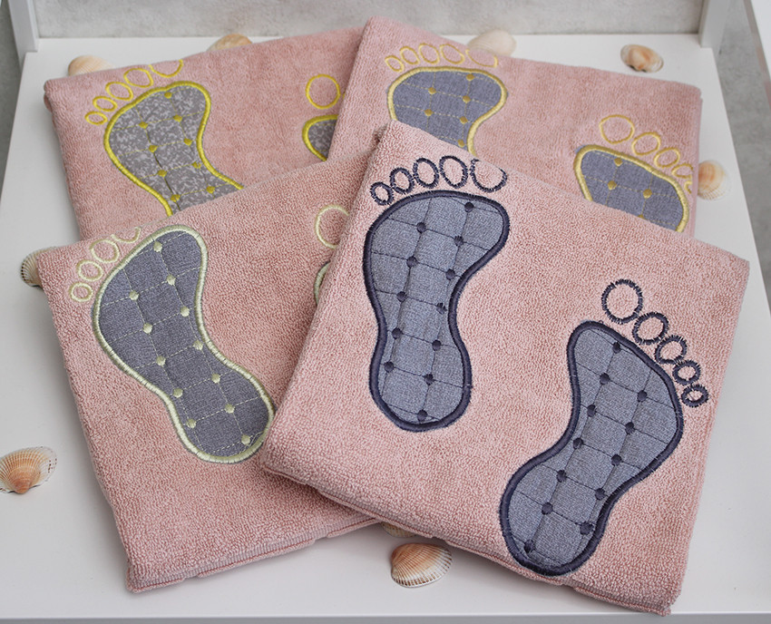 Рушник махровий Ніжки колір: пудра (Туреччина), фото 1