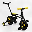 Велосипед з батьківською ручкою трансформер дитячий 10" Best Trike 58195 чорно-жовтий, фото 3