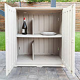 Пластикова розкладна тумба з поличками Біла 82х41х93 см, фото 8