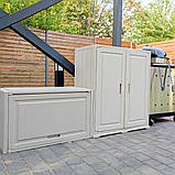 Пластикова розкладна тумба з поличками Біла 82х41х93 см, фото 6