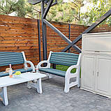 Пластикова розкладна тумба з поличками Біла 82х41х93 см, фото 7